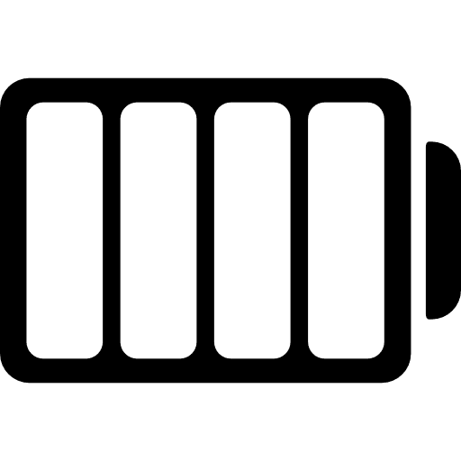 Battery with four empty divisions battery status discharged interface icon