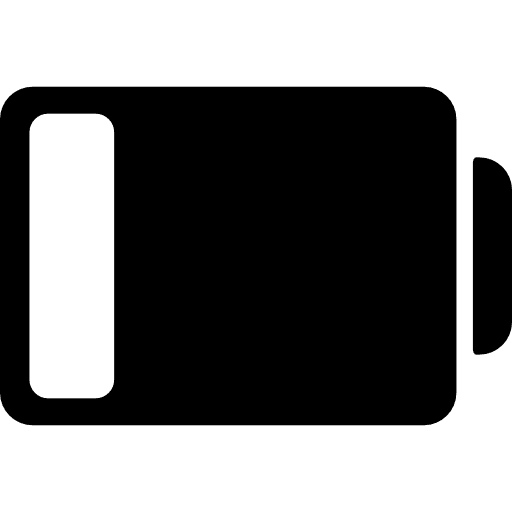 Low battery status interface symbol low battery level battery energy icon
