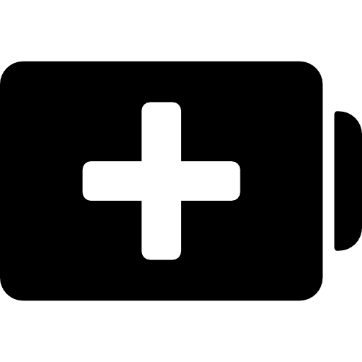 Battery with plus sign add battery tool icon