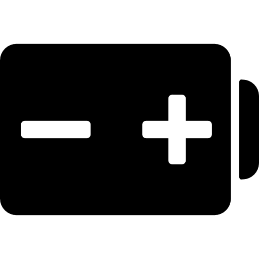 Battery with positive and negative poles signs tool tools negative icon