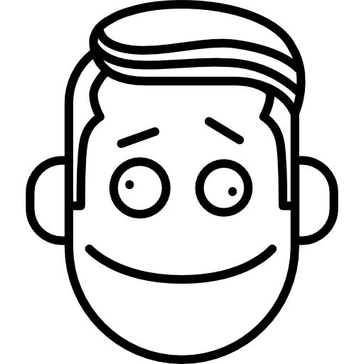 Boy with inadequacy face dumb incompetence flaw icon