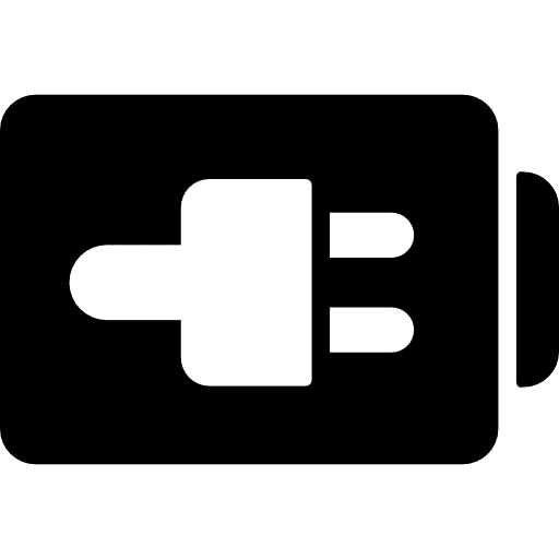 Plug on battery status interface symbol symbol battery level battery status icon