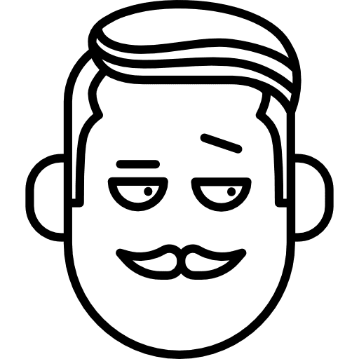 Boy with moustache and up eyebrow moustaches faces facial hair icon