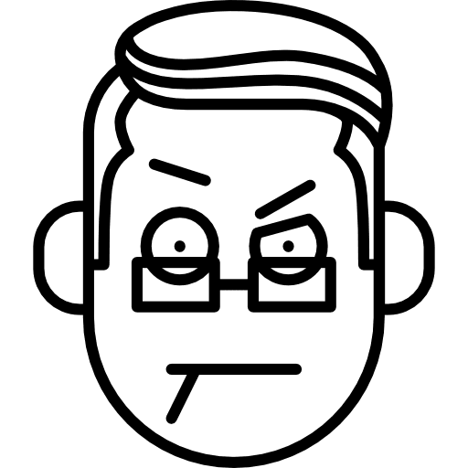 Doubt face with glasses gestures doubts toothpick icon