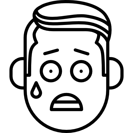 Shock face with drop sweating sweat gestures icon