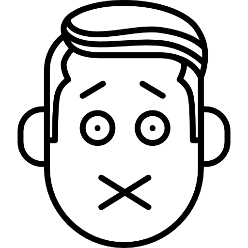 Silence face gestures muted silent icon