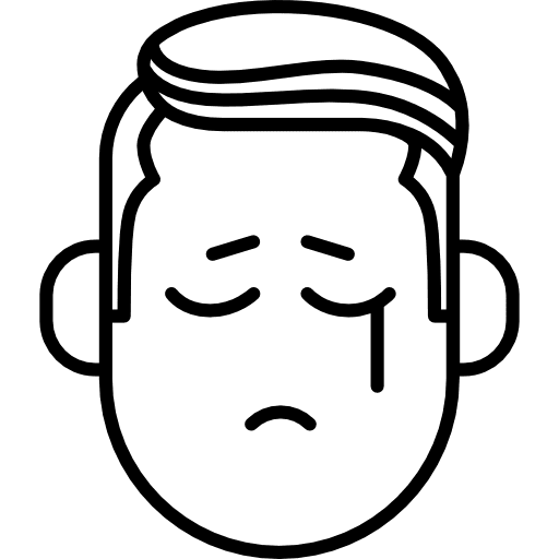 Boy face with tear sadness crying cry icon