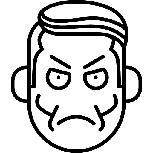 Seriousness boy face dangerous severe serious icon