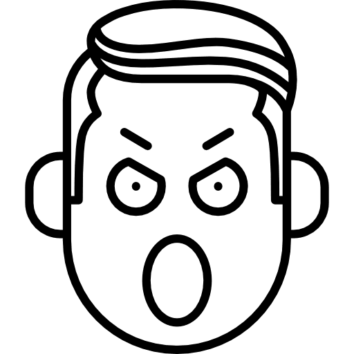 Shouting boy angry fury yelling icon