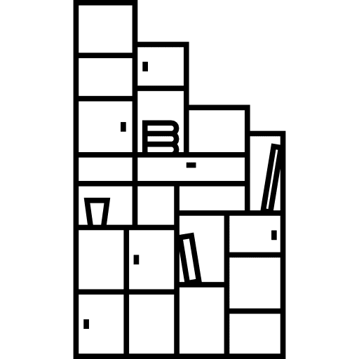 Shelving furniture bookcase home icon