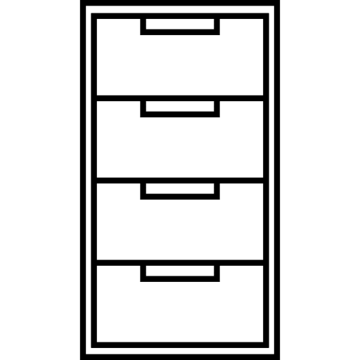 Nightstand desk cupboard drawers icon
