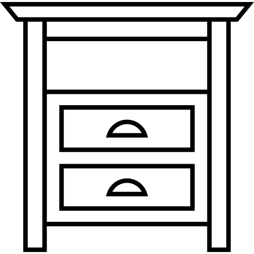 Nightstand drawers furniture table icon