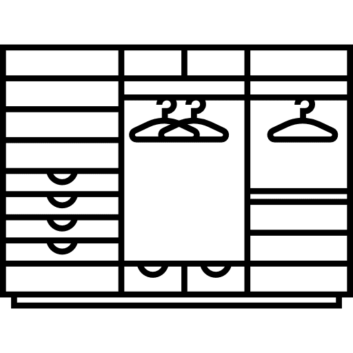 Wardrobe cupboard drawers hanger icon