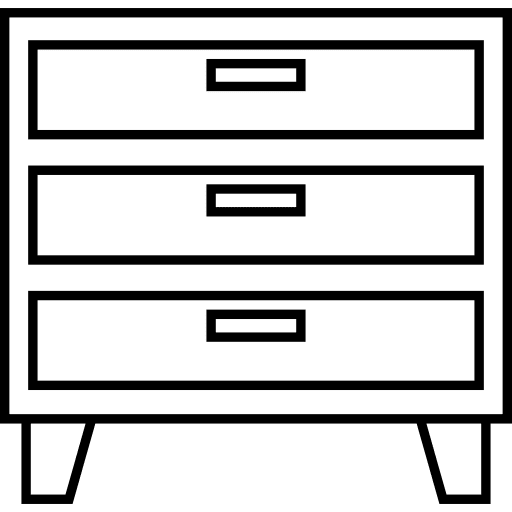 Nightstand furniture drawers table icon