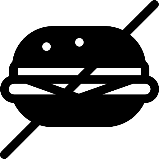 No fast food junk food prohibition hamburger icon