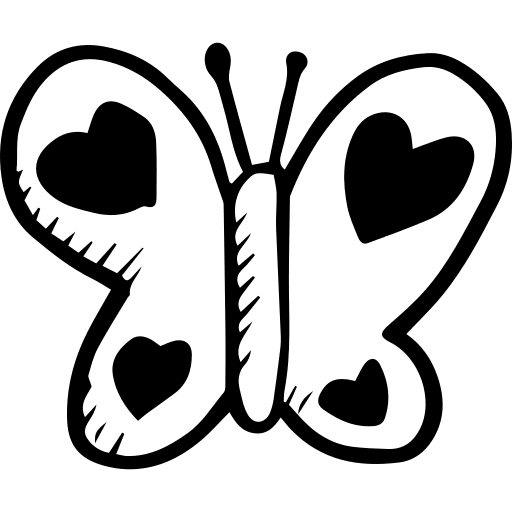 Butterfly moths hearts animals icon