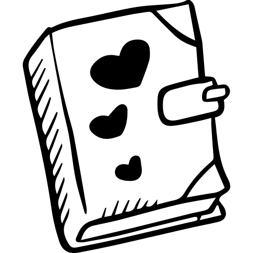 Diary love notebook valentines day icon