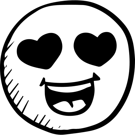 Emoticon smile hearts love icon
