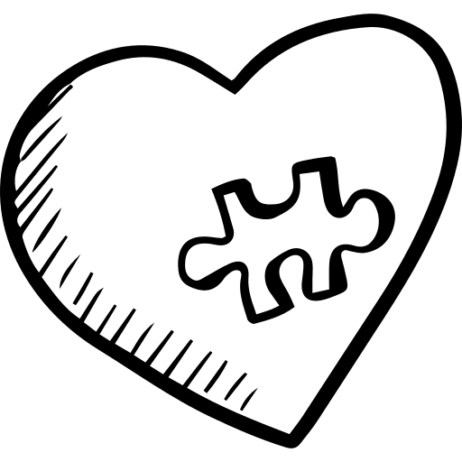 Heart puzzle valentines day romance icon