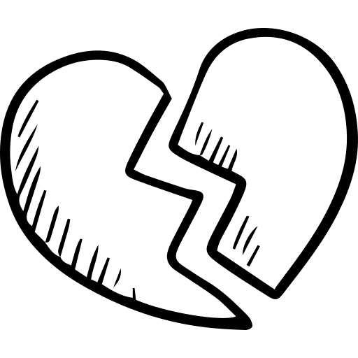 Broken heart valentines day romantic love icon