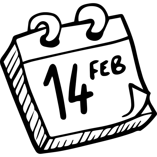 Valentines day romantic february calendar icon