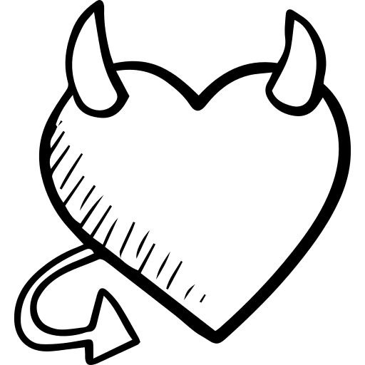 Devil romantic devil heart icon