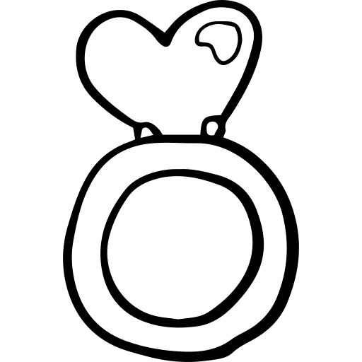 Ring romantic heart shaped valentines day icon