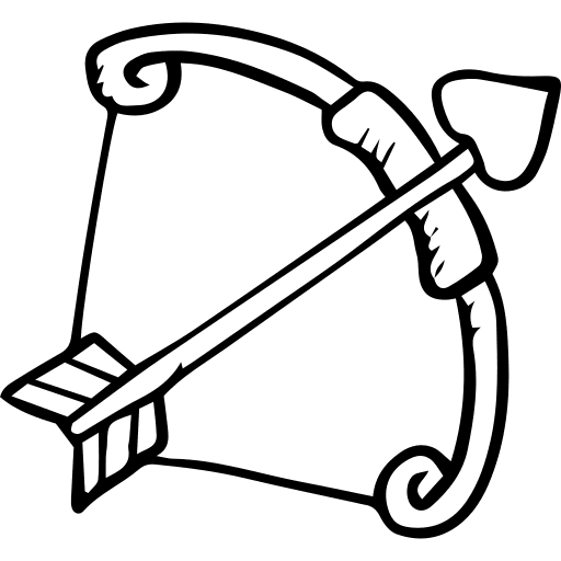 Bow and arrow bow and arrow romanticism valentines day icon