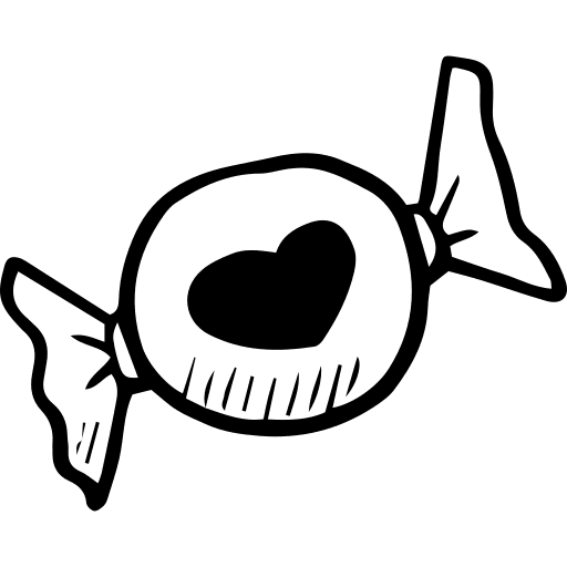 Candy heart shaped sweet sugar icon
