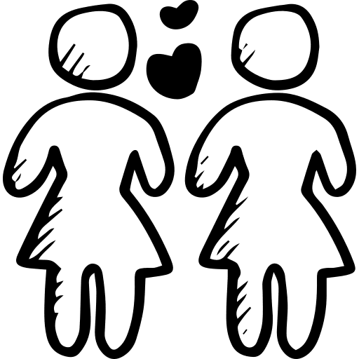 Lesbian love valentines day romantic icon