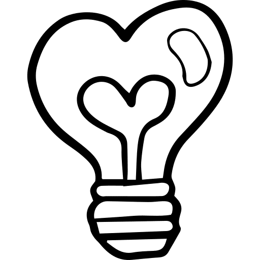 Light bulb heart shaped illumination electricity icon