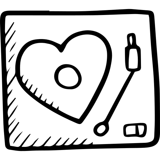 Music player heart shape music record player icon