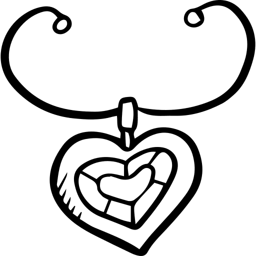 Necklace heart shape love romanticism icon