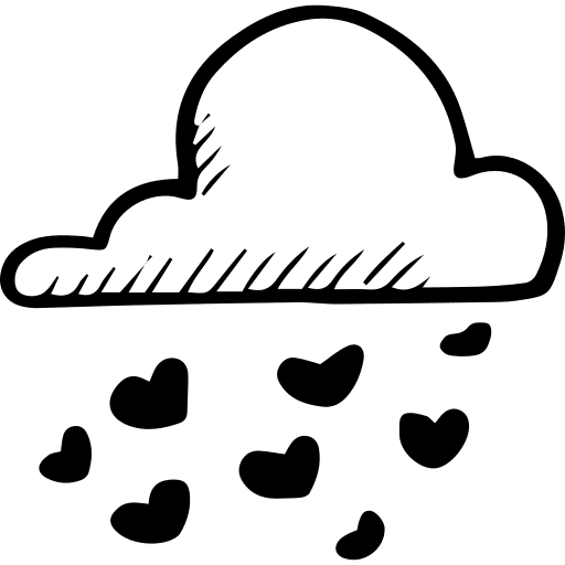 Cloud weather hearts cloud icon