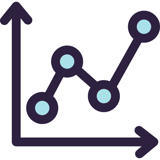 Line chart business and finance graphic line chart icon