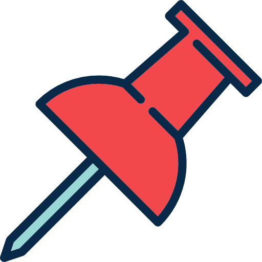 Push pin attachment push pin tools and utensils icon