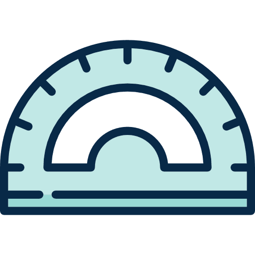 Protractor rule measuring utensils tools and utensils icon