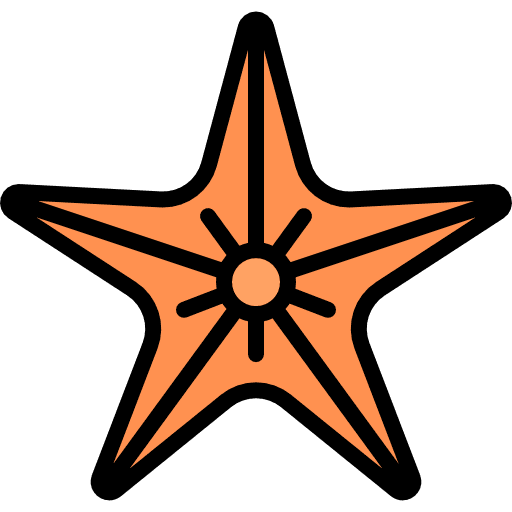 Starfish aquatic aquarium sea life icon