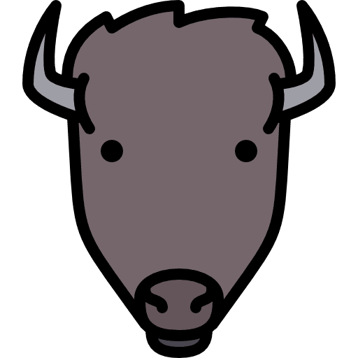 Bison wildlife mammal animals icon