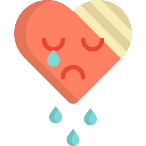 Broken heart romantic love heartbreak icon