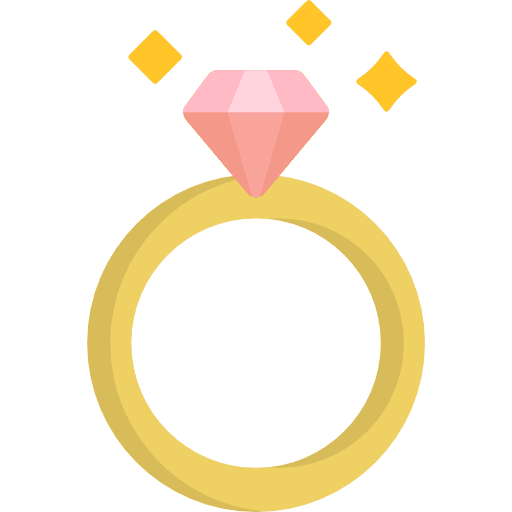 Engagement ring valentines day wedding diamond icon