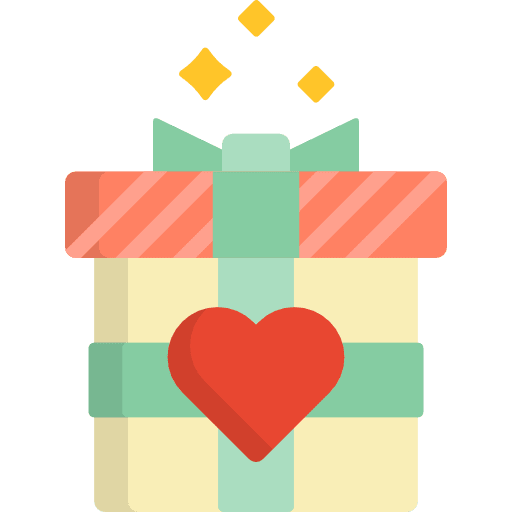 Gift surprise valentines day christmas presents icon