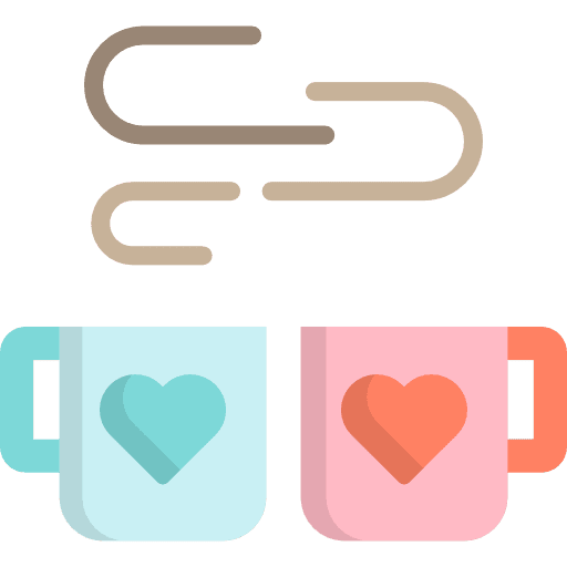 Mugs valentines day coffee chocolate icon