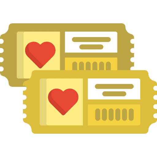 Ticket valentines day show ticket icon