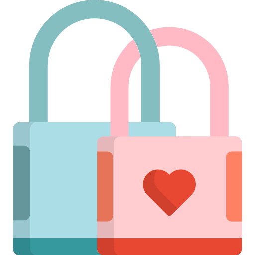 Padlock valentines day romantic love icon