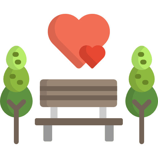 Park cityscape landscape bench icon