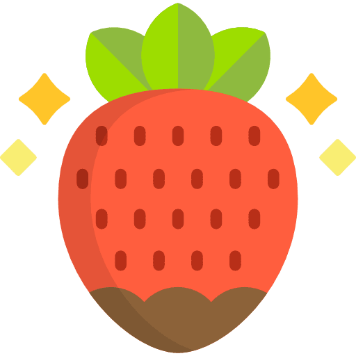 Strawberry vegetarian vegan food and restaurant icon