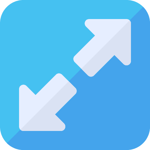 Full screen directional orientation multimedia option icon