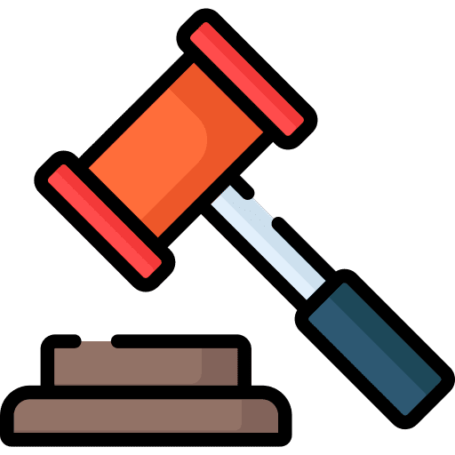 Auction business and finance law judge icon