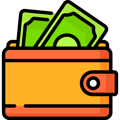 Wallet business and finance billfold card icon
